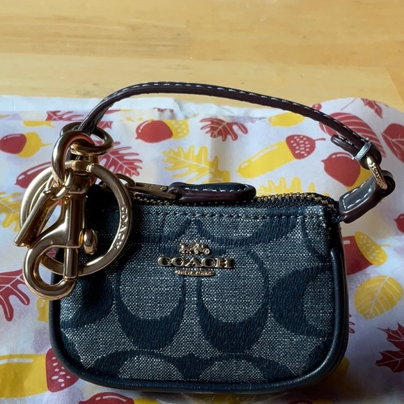 🍁 COACH MINI NOLITA BAG CHARM IN SIGNATURE DENIM CANVAS 🍁 NWT 🍁 - Picture 12 of 16